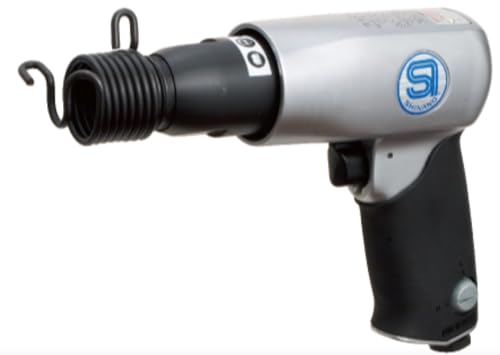 Shinano SI-4120A Air Hammer 10.2mm | Pistol Grip | Made in Japan | Powerful Chipping & Scaling Tool | Rust, Paint, Weld Removal with 4 Chisel bits