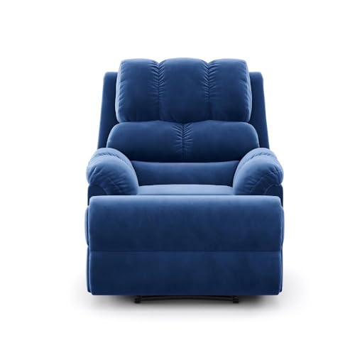 Image of Wakefit Recliner | 3 Year Warranty | Recliner Sofa 1 Seater, XpertGRID Technology, Designed for Supreme Comfort & Relaxation, Easy DIY Assembly, 145 kg Weight Capacity, Virelia (Blue)