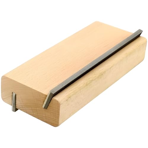 Lima biseladora y vestidor de trastes de guitarra, herramienta de doble hoja con mango de madera para calado rápido