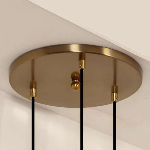 Image of Divine Trends Triple Globe Hanging Pendant Light Antique Brass Finish with Frosted Milky White Glass | Hanging Lamp for Living Room | Chandelier Ceiling Lamp - Pack of 1