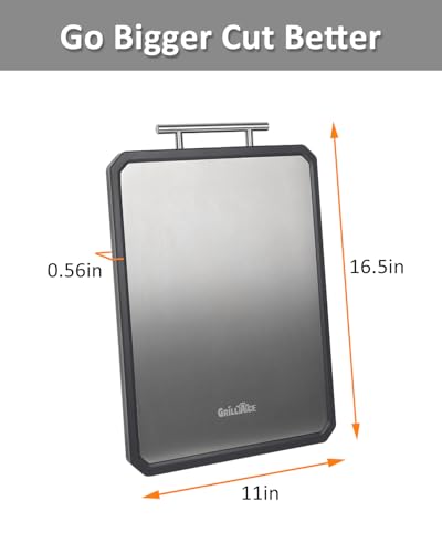 Tabla de cortar cuadrada de titanio GrillAce 16.3" x 11" con mango, doble superficie y apta para lavavajillas miniatura 4
