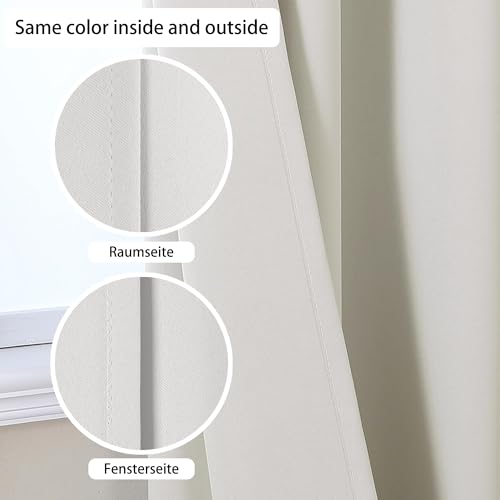 Rideau occultant salon 196 x 189 cm polyester oeillets bloquer lumière chambre