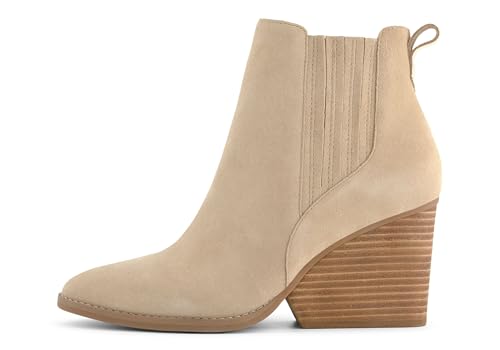 Bottines Chelsea TOMS Noa marron femme à bout rond et talon haut 7,6cm