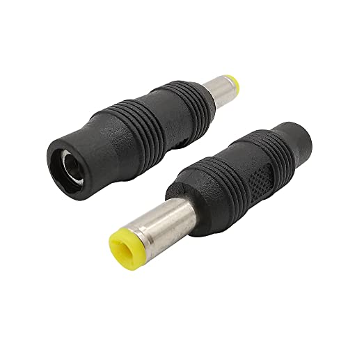 Biltion 2 pièces Prise d'alimentation CC Adaptateur Jack DC 5.5x2.1mm mâle à 3.5x1.35mm Femelle Prises de Conversion d'alimentation connecteur de Diapason Cover