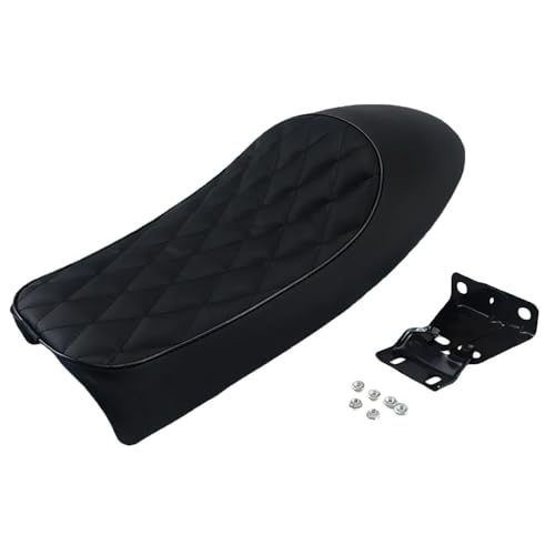 Cojín asiento para motocicleta universal vintage con acolchado ergonómico negro