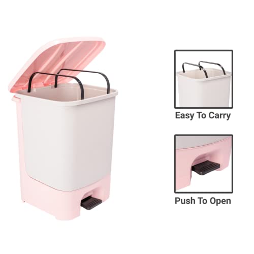Image of Premium Step-On Padel Dustbin For Kitchen And Home | Garbage Bin With Removable Bucket And Smooth Paddle Mechanism | Wastebin For Office, Bathroom, Bedroom (19 LITER, GREY)