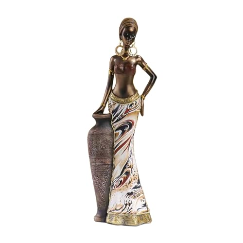 JISADER Statuetta di Donne africane Statue africane Sculture Pezzo d'Arte da Collezione Decorativo retrò per Accento Decorativo su scaffale, Stile c