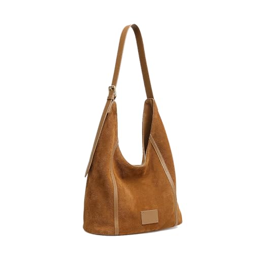 Sac bandoulière grande capacité en cuir nubuck pour le quotidien
