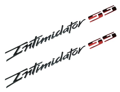 Image of 2Pc Intimidator SS Decal Emblems 3D Domed Badges Sticker Nameplate Replacement for SS (Black Red)