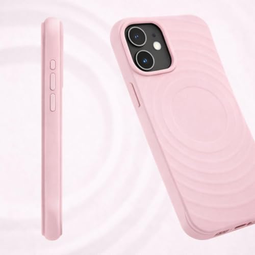 Image of amazon basics Shockproof Case for iPhone 12 | Ripple Pattern | Camera Protection | Protective Cover with Enhanced Grip & Wireless Charging Support - Baby Pink