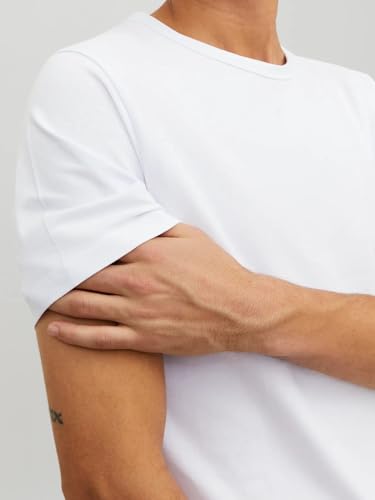 JACK & JONES Herren JJBASIC O-Neck Tee SS, White/D W. 3 x White, XXXL – Ansicht 5