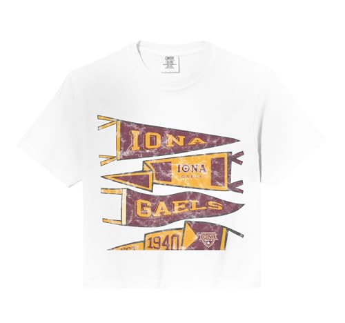 Iona University Gaels Distressed Pennants Comfort Colors Crop Top