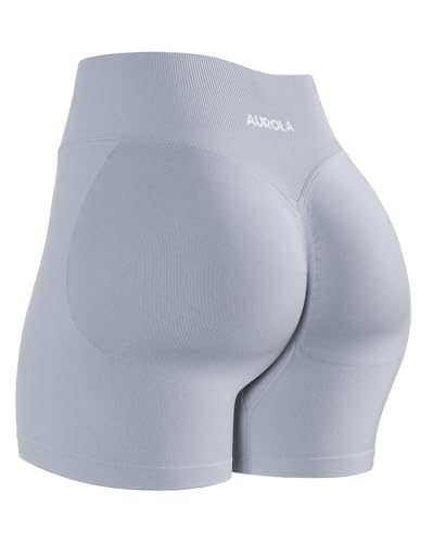 Image of AUROLA Influence Workout Shorts for Women,2.5 3.5 4.5 5.5 6.5 No Roll Up Squat Proof Scrunch Seamless Compression Gym Short