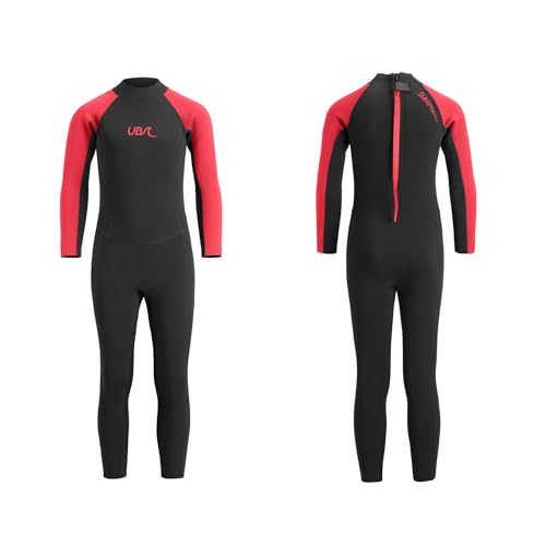 Urban Beach Unisex Jugend Sharptooth Neoprenanzug für Kinder, volle Länge, rot, 7-8 Jahre