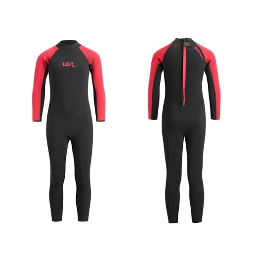 Urban Beach Unisex Jugend Sharptooth Neoprenanzug für Kinder, volle Länge, rot, 7-8 Jahre