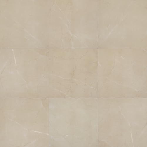 Image of Daltile Perpetuo 12 inch x 12 inch Marble Look Porcelain Floor Tile in Matte Elegant Beige for Kitchen, Bathroom, Living Room Floors | (13 PC Per Carton) (12.22 SQFT Per Carton)