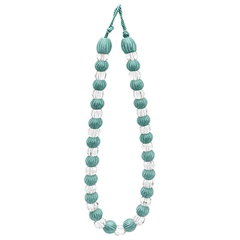 Duck Egg Blue CRYSTAL Beaded Rope Curtain Tie Backs Tieback by Ideal Textiles Cover