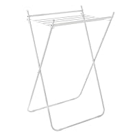 Honey-Can-Do Easy-Fold Collapsible Clothes Drying Rack – Sturdy Metal Laundry Rack, Holds 40 lbs., Space-Saving Clothes Rack, Towel Rack, Foldable Laundry Drying Rack for Indoor/Outdoor Use – White