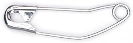 Hemline Curved Steel Safety Pins Silver - per Pack of 600