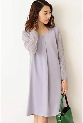 Amazon Co Jp エヌ ナチュラルビューティーベーシック N Natural Beauty Basic レーススリーブダブルクロスワンピース グレー M 服 ファッション小物