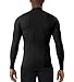 OVIYEGAIN Black Men Turtleneck Compression Shirt Long Sleeve Workout Gym Sports Base Layer Tops Athletic Running Undershirts