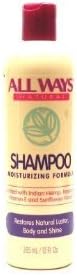 Allways Natural Shampoo Moisturizing Formula 12oz
