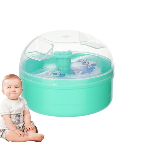 幼児パウダーパフ - ダスティングパウダーアプリケーターとコンテナ|ルーズパウダー、ベビーおむつパウダー、フェイスメイク、ファンデーション、スキンケア用の柔らかいパフを備えた詰め替え可能なボディパウダーケース