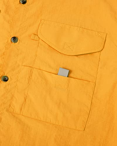 Image of Alimens & Gentle Short Sleeve Fishing Shirt Wicking Fabric Sun Protection Casual Button Down Shirts