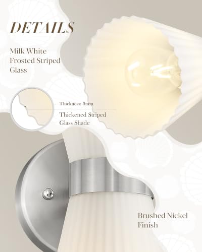 Image of HWH 2-Light 14.3-Inch Bathroom Vanity Wall Sconce Light, 5HZG97B-2W BN