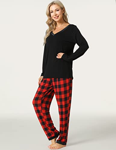 Image of GYS Women's Bamboo Viscose Long Sleeve Pajamas Set