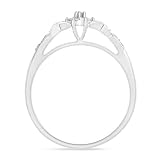 LXR 14K białe złoto diament Cluster pierścionek, Biżuteria
