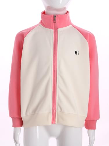 Hansber Kids Bomber Jacket for Boys Girls Athletic Track Jacket Long Sleeve Zipper Active Sweatshirt Outerwear4