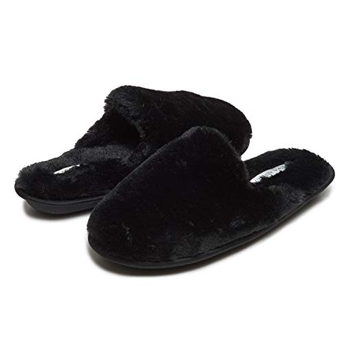 Image of Laura Ashley Ladies All Over Plush W /Memory Foam Slippers