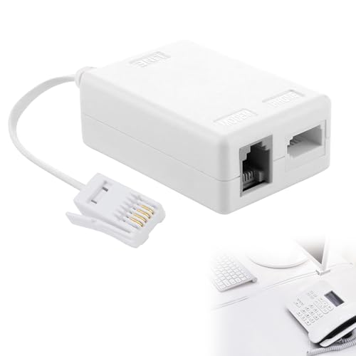 ssltvti Filtre ADSL Microfiltre pour téléphone/haut débit - Prise BT - Connecteur pour modems haut débit - Prise BT vers modems ADSL RJ11 - Compatible avec...