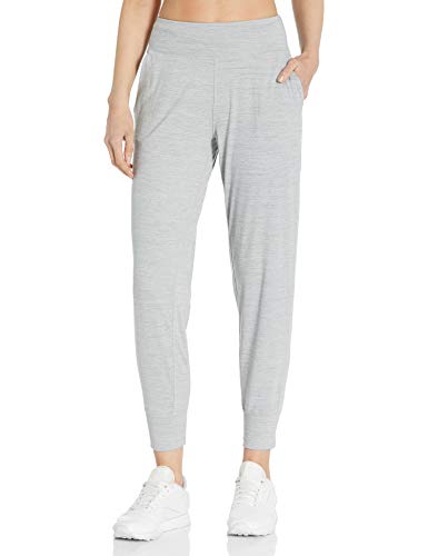 Danskin Women's Travel Jogger Pant, Light Grey Space Dye, Medium