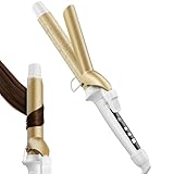 FINETOl ヘアアイロン コテ 32MM カールアイロン 【シルクプロコテ・瞬間水分蒸発防止・海外対応】80℃〜210℃調節可 ・急速立ち上がり・温度記憶機能・液晶温度表示・360度回転コード・1時間自動電源OFF・ワンタッチロック・軽量&コンパクト 男女兼用・PSE認証済 誕生日 100V-240V海外対応【プロ美容師監修】