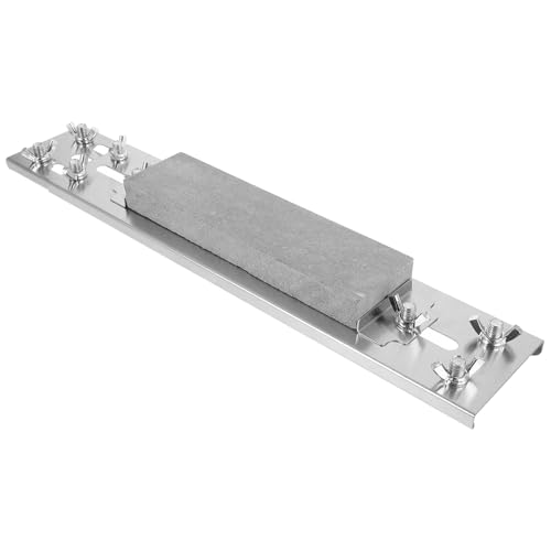 Pierre d'affûtage double face avec base stable en acier inoxydable réglable