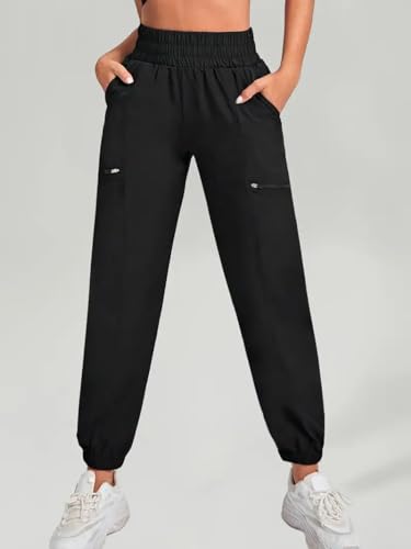 Image of LERIYA Fashion Women's Joggers - Soft High Waist Straight Fit Pants | Comfortable Polylyrca Trousers Travel