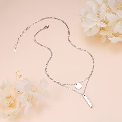 Alphm S925 Sterling Silver Choker Short Dainty Multilayer Layered Triple Pendant Necklac For Women Girl Jewelry Vertical #TOP3