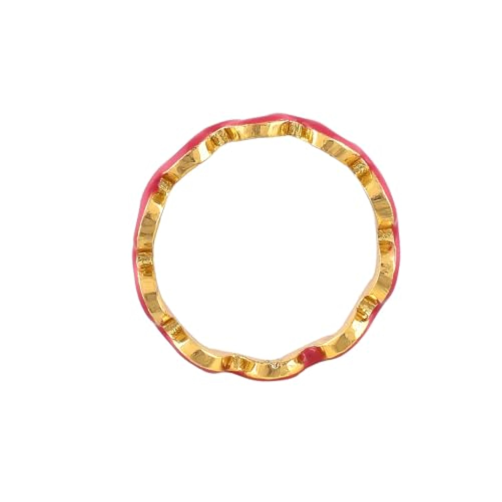 Wavy Enamel Stackable Rings Set