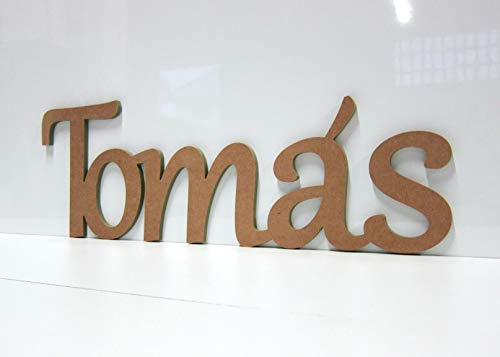 Nombres Decorativos. 60-80cm. Letras en Madera MDF, para Pintar o Lacar. DIY, Manualidades. Regalos Personalizados. (Tomás)