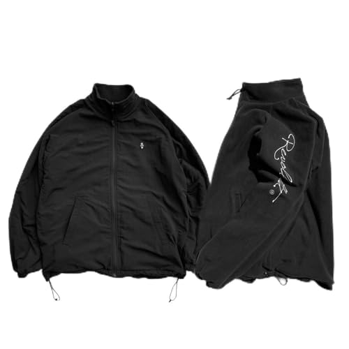 [ブラック] ファッション 洋服 2WAY リバーシブル ナイロン×フリース スタンドジャケット 2色