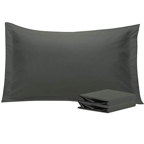 NTBAY King Pillow Shams, Set of 2, Microfiber, Dark Grey