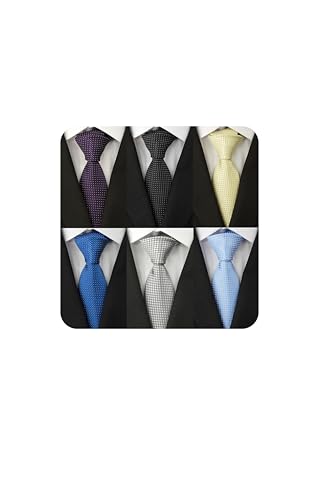 Image of Men's Necktie Classic Silk Tie Woven Jacquard Neck Ties 9 PCS