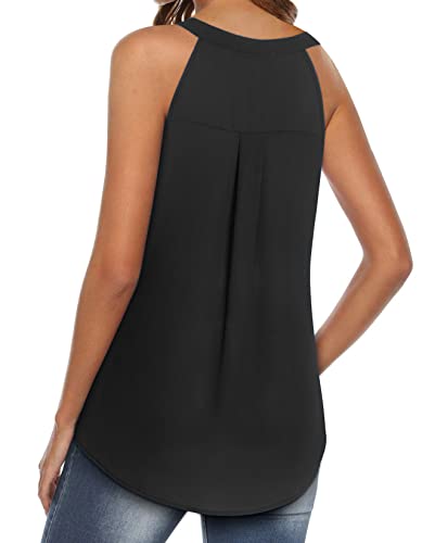 MOQIVGI Womens Trendy Dressy Casual Sexy Tank Tops Sleeveless Chiffon Blouses2
