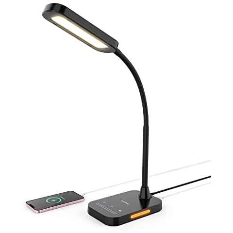 Lastar LED Desk Lamp, 12W Flexible Gooseneck Table Lamp, Office Desk Light with Night Light, USB Port, Touch Control, 5 Color Temperatures & 7 Brightness Levels, Memory Function for Home Office Cover