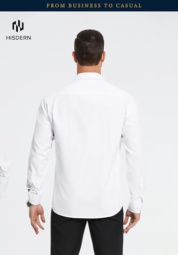 HISDERN Oxford 112 Men's Long Sleeve Oxford Dress Shirt Button Down Collar Breathable Business Casual for Work Formal Wear3