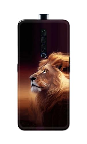 Image of PRINTFIDAA Printed Hard Back Cover Case for Oppo Reno2 Z | Oppo Reno2 F Back Cover (Danger Lion) -112