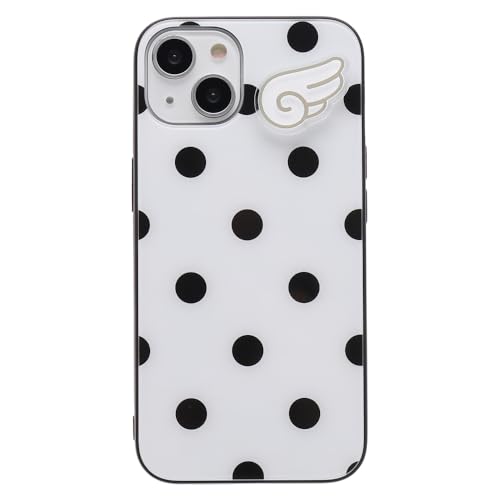 ONLYOU iphone17Air 用 ケース magsafe対応 背面ガラス 可愛い 韓国 かわいい エンジェルコア 天使 羽 おしゃれ カバー レディース アイフォン17エアー対応ケース (ホワイト-ガラスケース)