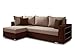 Produktbild Ecksofa Lord mit praktischen Regal - Sofa mit Bettkasten und Schlaffunktion, Schlafsofa, Polsterecke, Couch L-Form, Couchgarnitur, Sofagarnitur (Braun + Beige (Alova 68 + 07), Ecksofa Links)